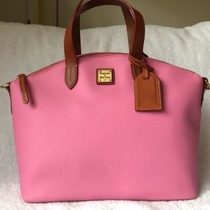 Dooney & Bourke pebble grain pink leather satchel